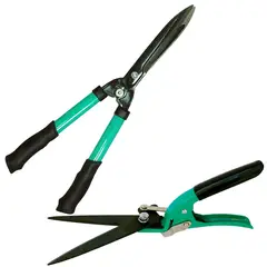GREEN SEASON - Set Tijera Corta Pasto Y Arbustos + Tijera Mano Corta Pasto