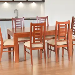 GENERICO - Juego Comedor Walnut 6 Sillas