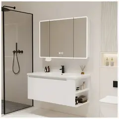 HOMER DESIGN - Vanitorio De Panal Aluminio+Botiquín Espejo Inteligente 90cm de ancho