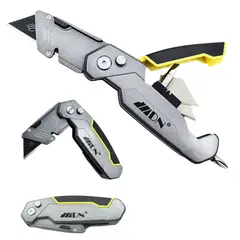 GENERICO - Cuchillo Cartonero Metalico Tipo Mariposa con repuestos