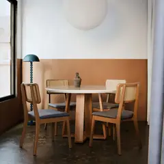 MILK - Mesa Comedor Cameo Blanco y Natural