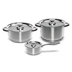 WENS - Batería de cocina 6 piezas acero inoxidable