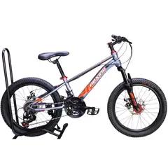 GENERICO - Bicicleta Aro 20 Brxing Con Freno Disco Y 21 Vel. Gris Log Naranjo Mr