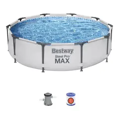 BESTWAY - SET PISCINA REDONDA STEEL PRO MAX CON FILTRO 305MX76CM