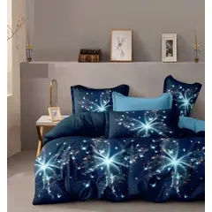 GENERICO - CUBRECAMA 2 PLAZA DISEÑO AZUL ESTREÑÑAS DE VERANO TF