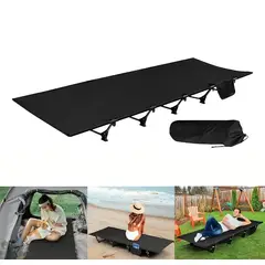 EVERSO - Portátil Catre Cama Campaña Camping Plegable + Bolsa Negro