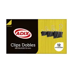 ADIX - Clip Doble Mariposa 15mm Negro 12u