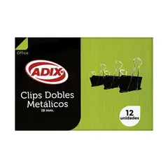 ADIX - Clip Doble Mariposa 19mm Negro 12u