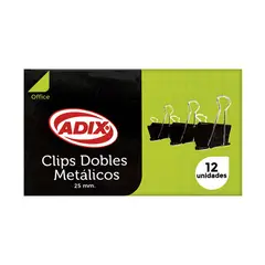ADIX - Clip Doble Mariposa 25mm Negro 12u