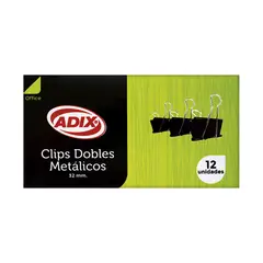 ADIX - Clip Doble Mariposa 32mm Negro 12u