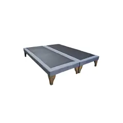 GENERICO - Base de cama europea king henko color lino gris oscuro