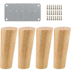 KINDA NICE - 4u Pies De Apoyo De Madera Maciza Para Muebles 20cm