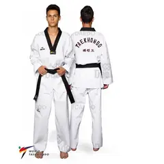 DAEDO - DOBOK ESTANDAR CUELLO NEGRO CON BORDADO ESPALDA WT