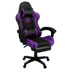 HELL CASTLE - Silla Gamer Reclinable Con Cojin Lumbar Rosa Negro Cuero Sintético
