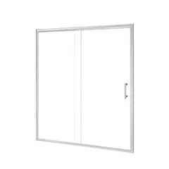 GENERICO - Mampara Ducha Vidrio Templado 120-140cm X 180cm Plateada