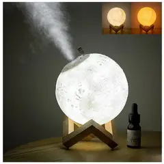 MOVI - Humidificador y Lámpara de Noche 3D Luna con Luz Cálida y Fría
