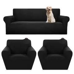 DIANA - FUNDA CUADRILLE PARA SILLON 3+1+1 UNICOLOR NEGRO