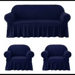 DIANA - FUNDA PARA SILLON 3+1+1 MODELO TURCO UNICOLOR AZUL MARINO