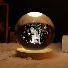 GENERICO - El Principito Esfera de Cristal Decorativa Luz LED USB e Interruptor