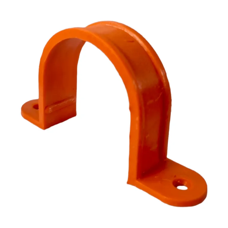 ABRAZADERA OMEGA 16 MM PVC BLANCANARANJA