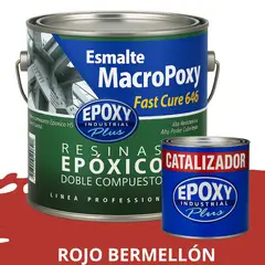 EPOXY - MACROPOXY Pintura epoxica Multisuperficies 2K - KIT GALON ROJO BERMELLON