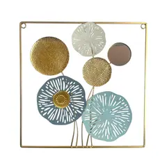 GENERICO - Decoración de pared metálica Cuadro Diseño Floral