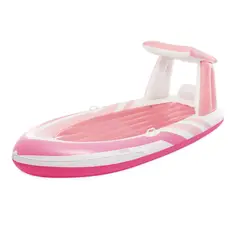 INTEX - Colchoneta Inflable Pink Paradise con Techo y Porta Bebidas