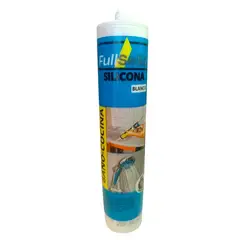 FULLSELLO - Silicona Acetica Tubo Baño Cocina Color Blanco Con Fungicida