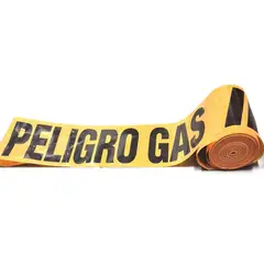 GENERICO - Cinta señalizadora gas peligro amarilla rollo de 300 mts
