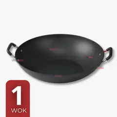 LINE - Wok Chino Acero Inoxidable Antiadherente 34cm Color Negro
