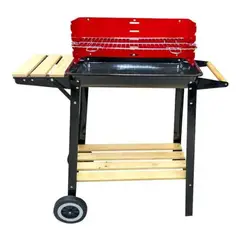 AFVENTURA - Parrilla De Asado Con Rueda Y Repisa 85x28x80cm