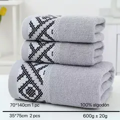 GENERICO - Pack 3 Toalla de baño - Cuerpo y Manos 100% algodón