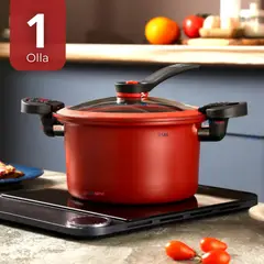 LINE - Olla De MicroPresión 3.5 L Antiadherente Acero Inox. Multifuncional