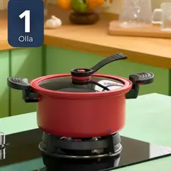 LINE - Olla De MicroPresión 3.5 L Antiadherente Acero Inox. Multifuncional