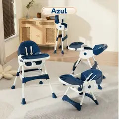 OASIS - Silla De Comer Reclinable Plegable Baby Azul