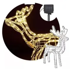 ANGELES DEL HOGAR - Reno Navideno Luz Led Solar Decorativo 60cm