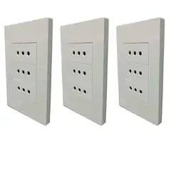 WANT - Pack x3 Tomacorriente Enchufe Triple 10a Certificado SEC Color Blanco