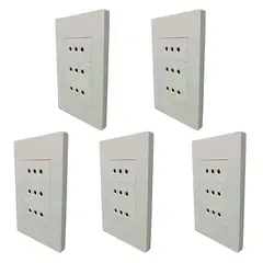 WANT - Pack x5 Tomacorriente Enchufe Triple 10a Certificado SEC Color Blanco