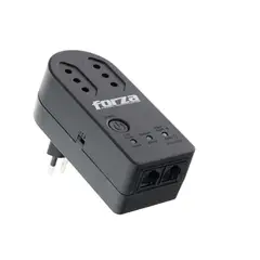 FORZA - FVP-1202N-C Protector Voltaje AC 220V 2 Tomas Corriente Color Negro