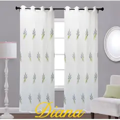 DIANA - CORTINA VISILLO TRANSLUCIDO BORDADO LAVANDA LILA 2 PAÑOS 140X240CM
