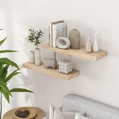 BAZUCA - Repisa Flotantes Para Pared 40cm Madera Minimalistas Moderna Kit X2