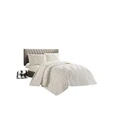 GENERICO - QUILT VERANO DISEÑO TUFTING 2 PLAZAS BLANCO