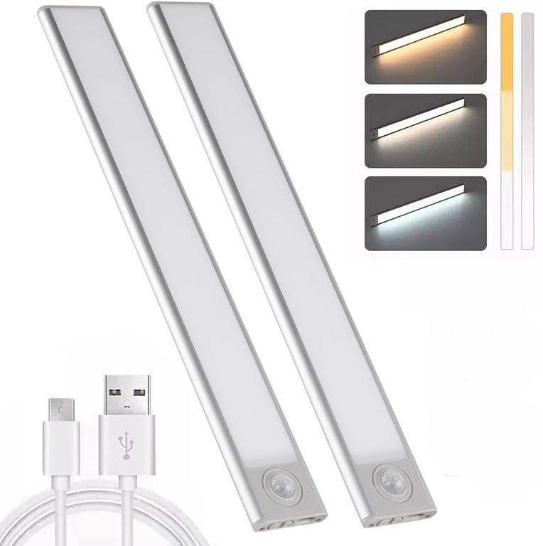 2luz Clóset Barra Con Sensor Movimiento 40cm Lámpara Armario
