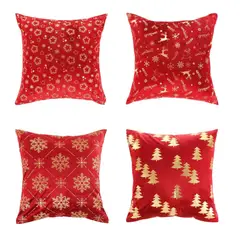 HOMEY - Fundas de Cojines Navideños Decorativos Set de 4