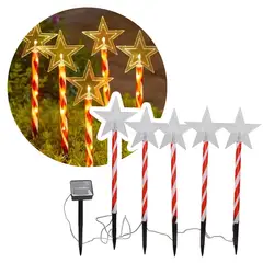 GENERICO - Estacas Solares Navidad Jardín Decoración x5 Estrella