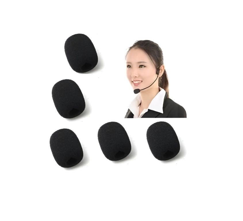 5 Esponjas Protectora Para Microfono Clip Solapa Levalier Negro