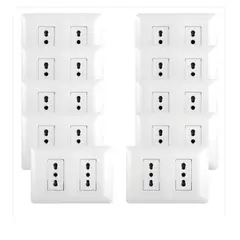 WANT - PACK 10 TOMACORRIENTE DOBLE10/16A 250V BLANCO
