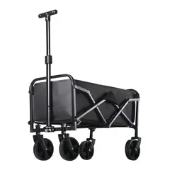 OASIS - Carrito Para Compras Plegable Ideal Para El Camping Y Picnic Negro