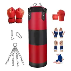 GENERICO - Guantes De Boxeo + Juego De Ejercicios Con Sacos Arena Rojo U