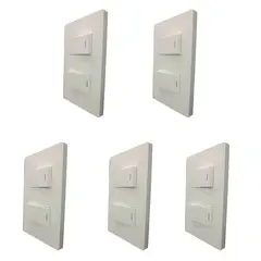 WANT - Pack 5 Interruptor ESCALERA DOBLE 9/24 250v 16A Blanco Certificado SEC